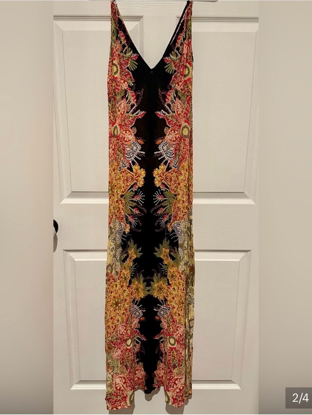 Free People Multicolor Floral Maxi Dress - Black, Yellow, Pink - Picture 2 of 4